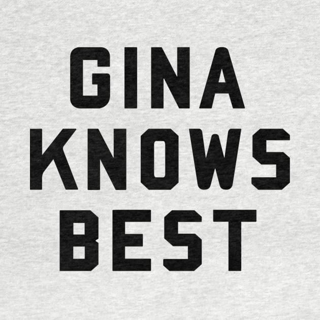 gina knows best black logo by disfor